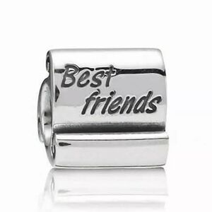 Auth. Retired Pandora 925 Sterling Silver Best Friends Scroll Charm